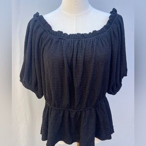 ARULA Alter’d State | Black Baby doll Peplum Top (Size X - 10/12)‎